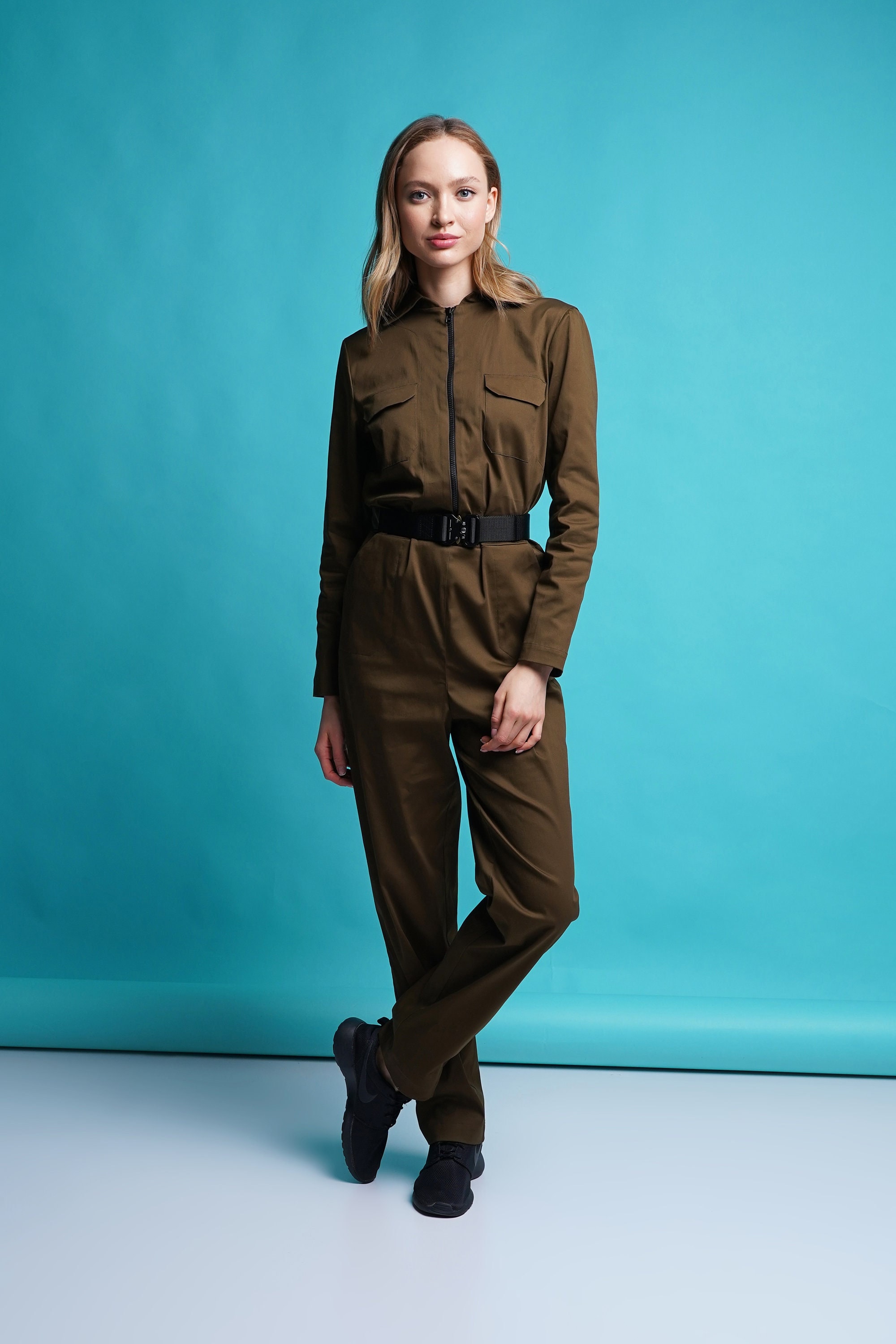 Jumpsuit Dresses Country Road Green Jumpsuit Maxi Jumpsuit Long Sleeve  Olive Green Jumpsuit Lydia Jumpsuit Green