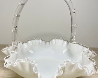 フェントン シルバークレストフォーム 竹製ハンドルバスケット - Etsy 日本