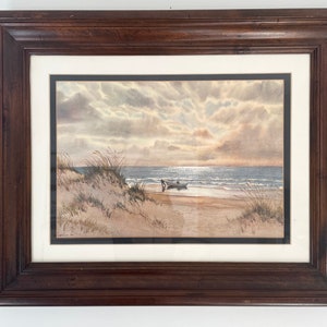 Original Artwork, Beach Watercolor Painting - Artist Signed by Kenneth Harris