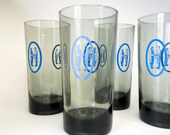 Tom Collins Design Cocktail Glasses - Vintage MCM Barware - Set of 4