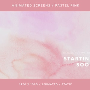 Animated Screens + Panels, Pink Aesthetic, Twitch, Youtube, Stream Overlay, Setup, Animated, Static, Starting Soon, BRB, Ending, Offline