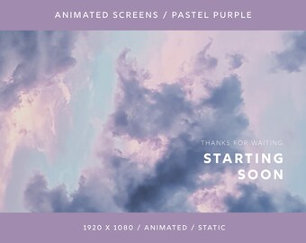 Animated Screens + Panels, Purple Aesthetic, Twitch, Youtube, Stream Overlay, Setup, Animated, Static, Starting Soon, BRB, Ending, Offline