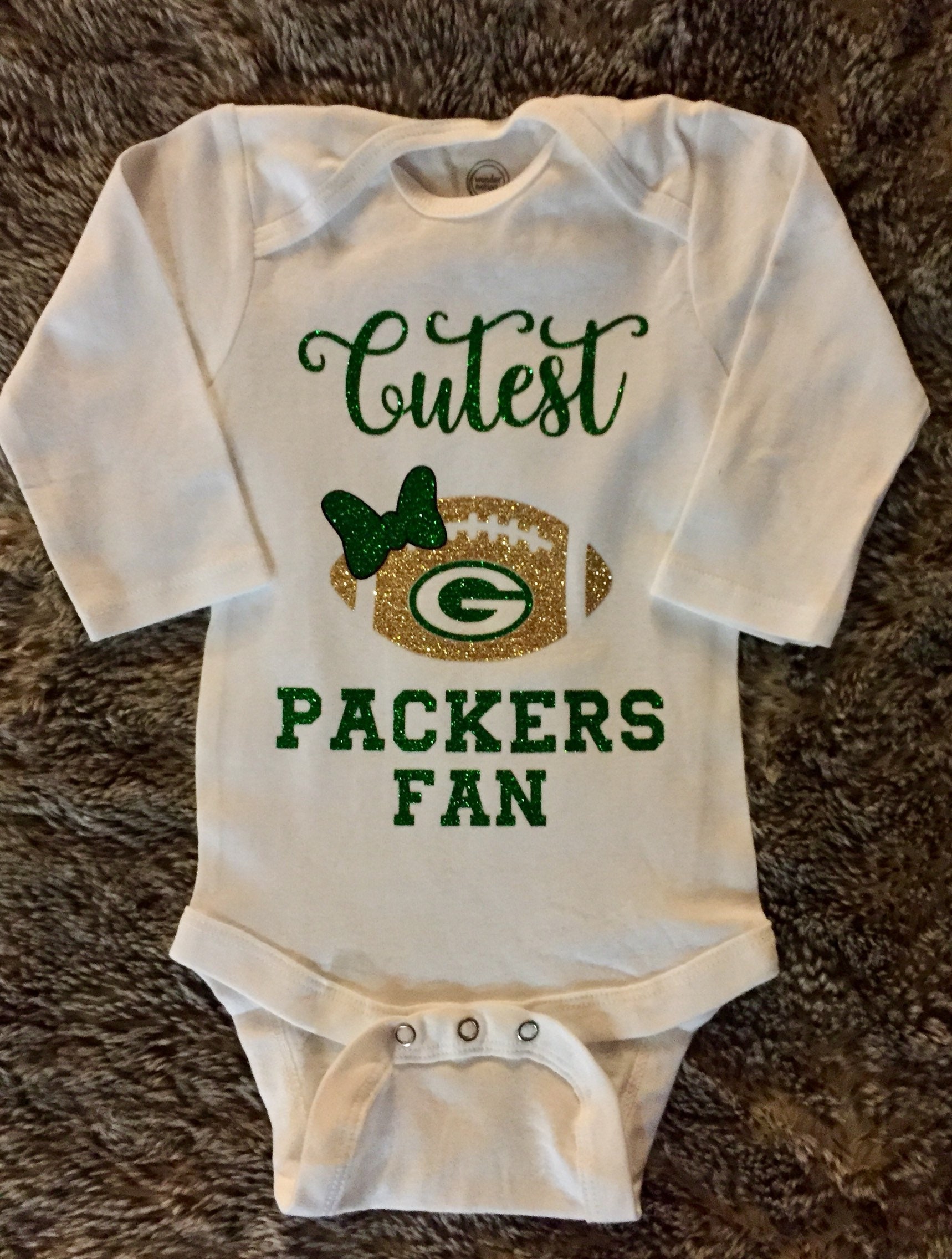 Green Bay Packers Fan Baby Girl Bodysuit sports baby shower Etsy