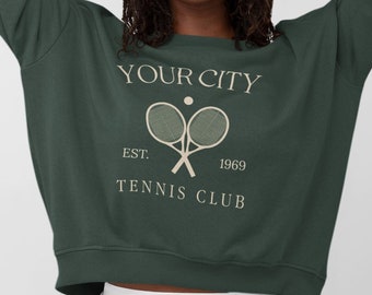 Tennis Shirt, Tennis Club Custom Team Name Sweatshirt, Tennis Gift For Women, Group Tennis Crew Shirt, Tennis Player Crewneck
