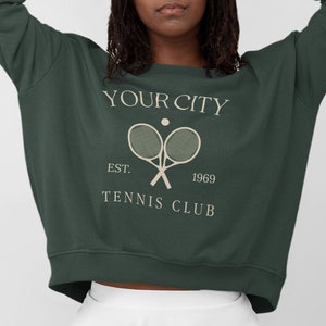 Tennis Shirt, Tennis Club Custom Team Name Sweatshirt, Tennis Gift For Women, Group Tennis Crew Shirt, Tennis Player Crewneck