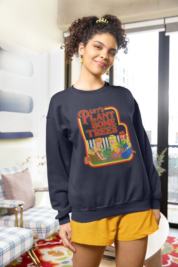 Funny Marijuana Sweatshirt, Retro Vintage Cartoon Weed Shirt, Funny Stoner Gift, Funny 420 Shirt, Stoner Crewneck, Lets Plant Some Trees