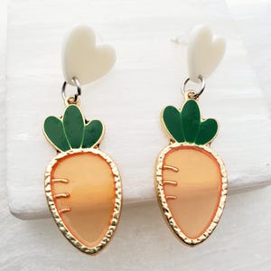 Resin carrot stud earrings food jewelry accessory gift