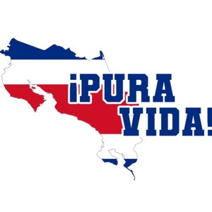3x4 Inch Vintage Art Costa RICA Sticker - Old Rican Logo Pura