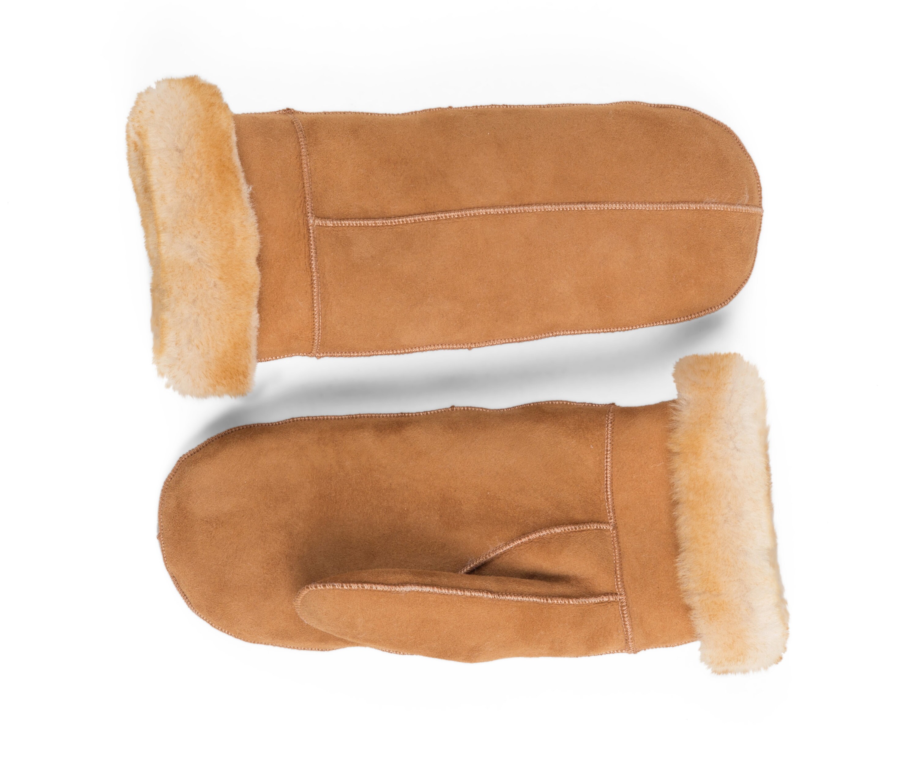 Women's Premium Shearling Sheepskin Fur Mittens Tan | Etsy