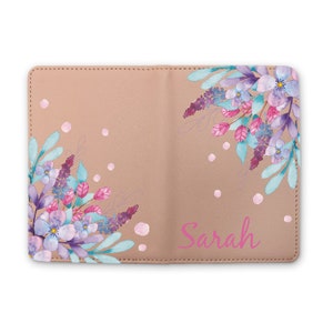 Floral Art Leather Passport Cover Personalized Passport Holder And Luggage Tag Travel Wallet For Women Custom Passport Case Bulk Tags YD0188 image 6