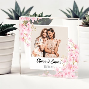 Personalized Besties Photo Gift, Best Friend Acrylic Block, Custom Picture Keepsake, Birthday Gift for Bestie, Friendship Photo Plaque