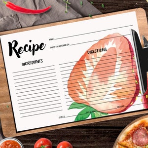 Colourful Printable Kitchen Recipe Cards With Pictures Recipes - Etsy