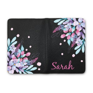 Floral Art Leather Passport Cover Personalized Passport Holder And Luggage Tag Travel Wallet For Women Custom Passport Case Bulk Tags YD0188 image 4