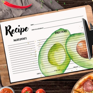 Colourful Printable Kitchen Recipe Cards With Pictures Recipes - Etsy