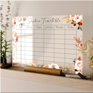 Acrylic Weekly Desk Calendar, Personalized Dry Erase Board, Desk Calendar, Weekly Calendar, Housewarming Gift, Custom Calendar 5904765