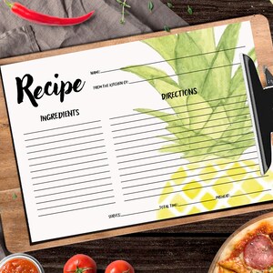 Colourful Printable Kitchen Recipe Cards With Pictures Recipes - Etsy