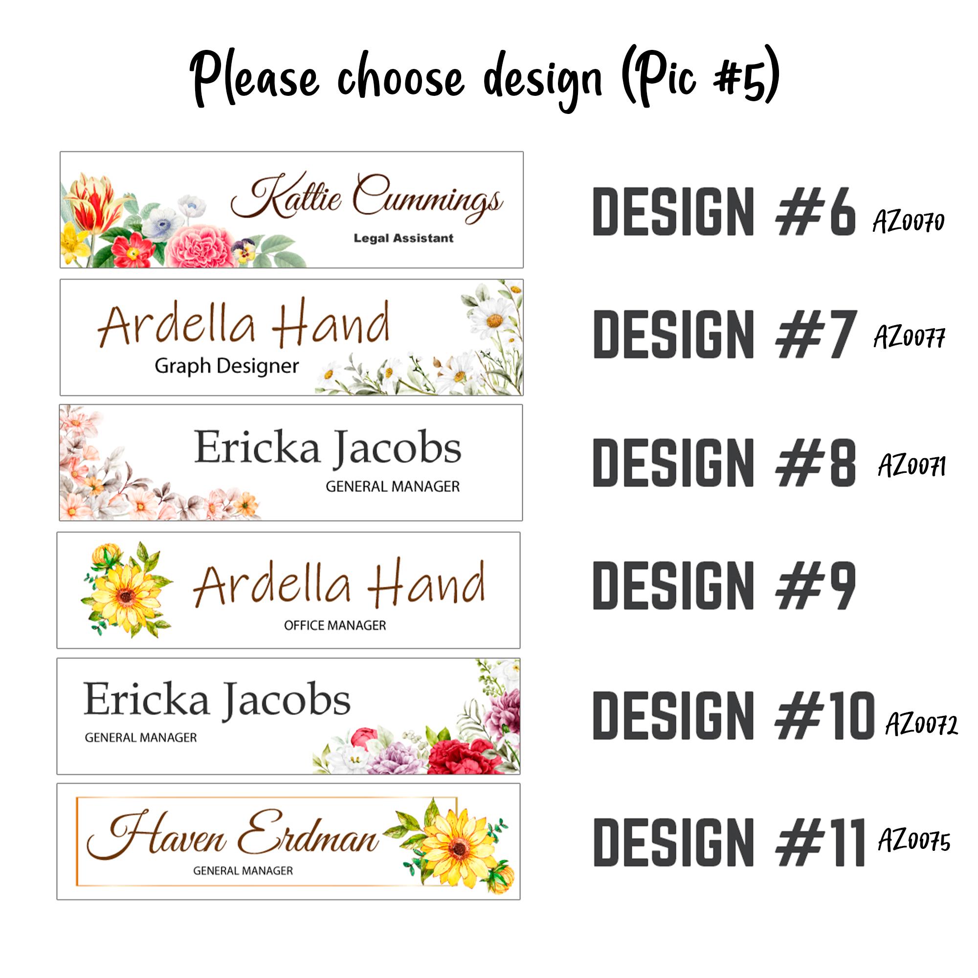 Custom Acrylic Name Plate For Desk - Tropical Watercolor Style Office Sign - Personalized With Name/Title