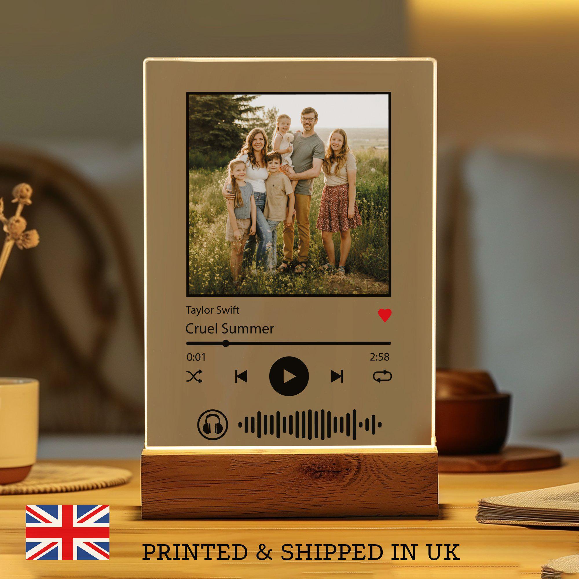 Personalized Acrylic Song Plaque, Music Playlist Plaque Gift, Custom Photo Print Glass, Gifts for him and her, Wedding Couple
