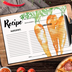 Colourful Printable Kitchen Recipe Cards With Pictures Recipes - Etsy