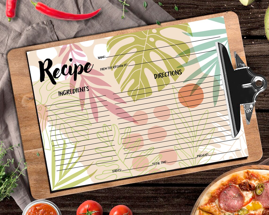 Printable Kitchen Recipe Cards With Colourful Floral Pop Art - Etsy