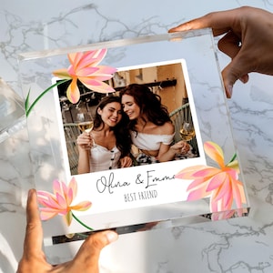 Personalised Photo Acrylic Block Gift – Best Friend, Soul Sister, Custom Picture Keepsake, Birthday Gift for Bestie, Friendship Photo Plaque