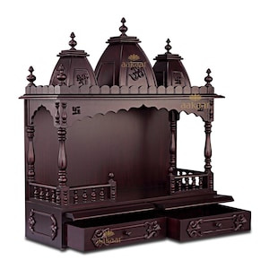 30&quot; VO - Wooden Temple Shrine, Pooja Mandir for Home & Puja Mandir Mandap