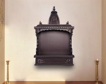 21" KM - Handgefertigter Holzstempel und Pooja Mandir für Zuhause