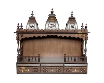 36" VO - Hindu Puja Mandir & Pooja Mandir for Home in Wood