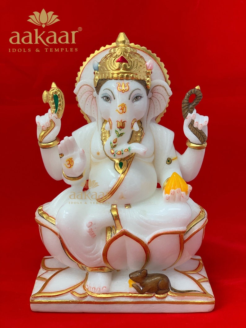 Small Marble Murti of Hindu God Ganesha 7 image 1