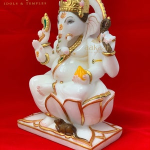 Small Marble Murti of Hindu God Ganesha 7 image 3