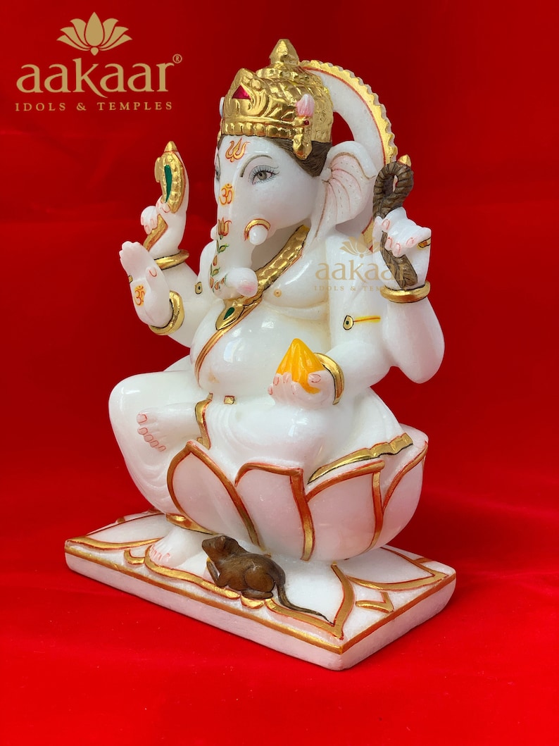 Small Marble Murti of Hindu God Ganesha 7 image 3