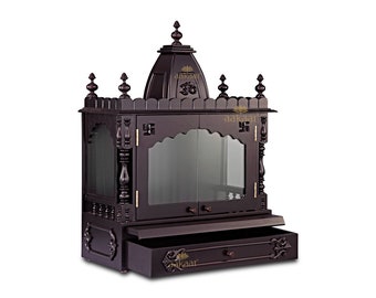 Tempio Pooja per la casa, tempio in legno con porte, mandir indù - 21 pollici