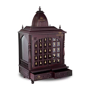 30&quot; KMD FL - Big Wooden Temple, Pooja Mandir for Home with Doors