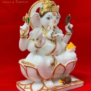 Small Marble Murti of Hindu God Ganesha 7 image 2