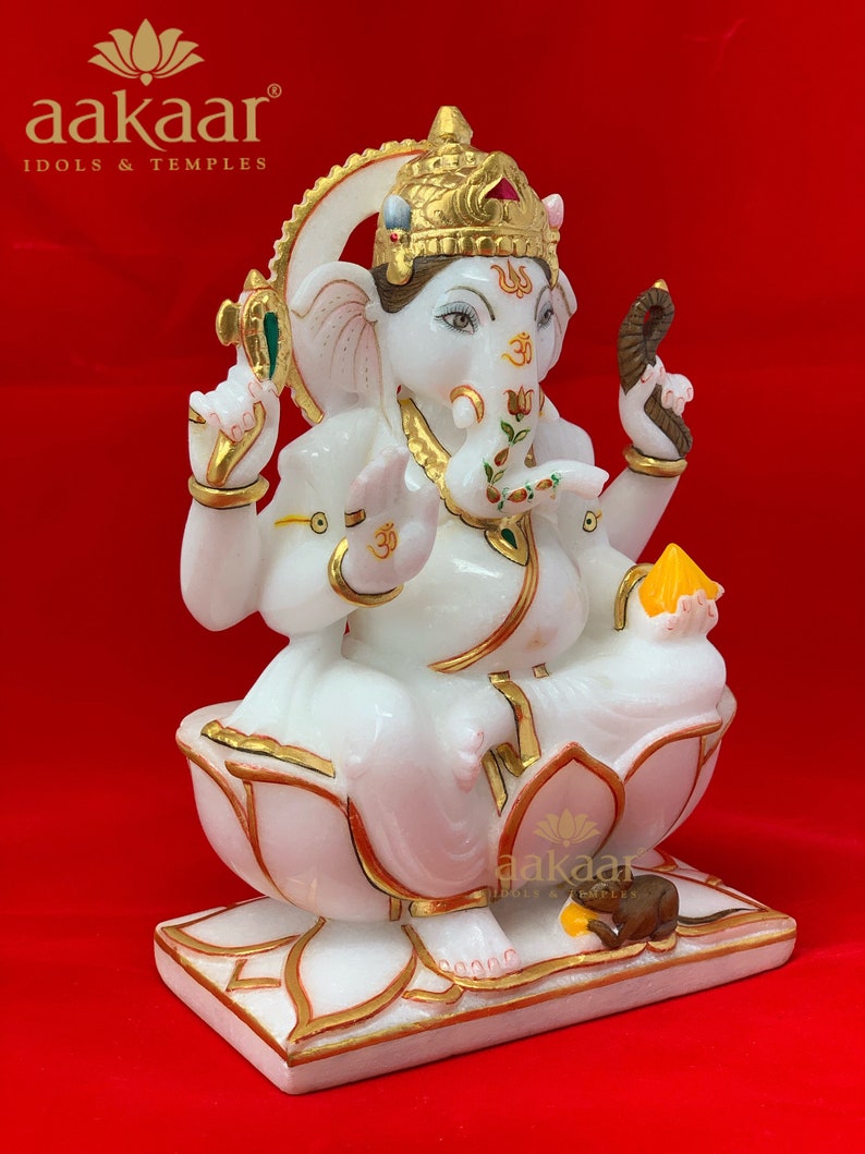 Small Marble Murti of Hindu God Ganesha 7 image 2