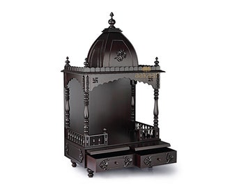 30" VO FL - Large Pooja Mandir for Home, Wooden Puja Mandap