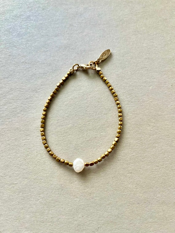 Vintage ettika Freshwater Pearl and 18k Gold Plate