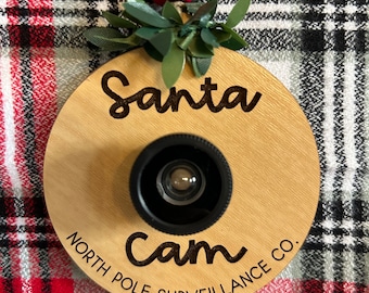 Handmade Santa Cam ornament, Santa camera ornament, Christmas camera ornament, wooden handmade ornament