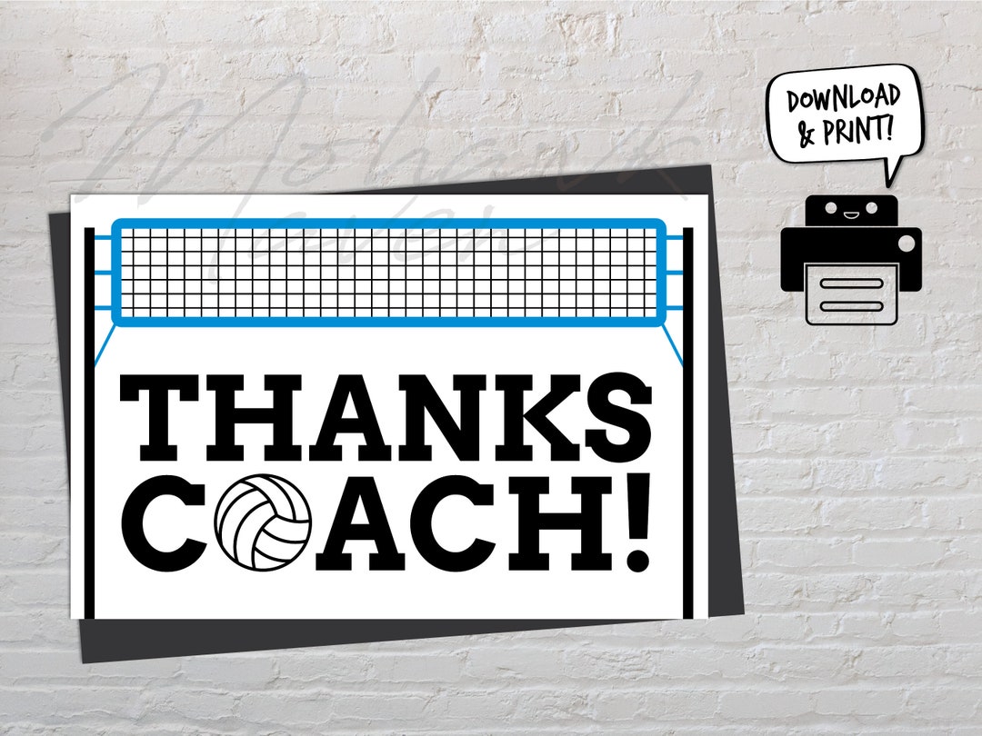 Volleyball Thank You Card / Instant Download / Avery Template Etsy