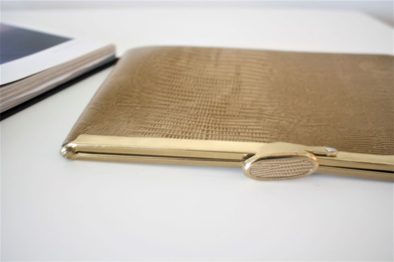 snake print purse, snake print clutch, vintage sn… - image 1