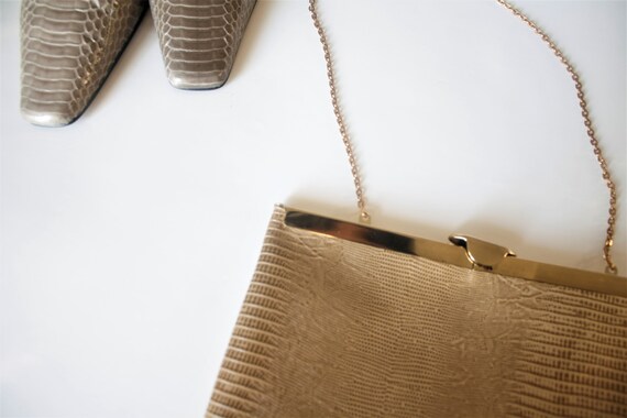 snake print purse, snake print clutch, vintage sn… - image 3
