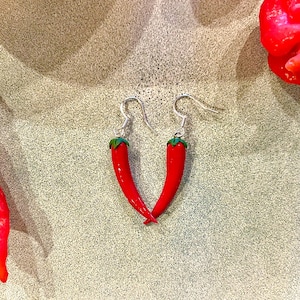Chili Pepper Earrings/Habanero Jalapeño/Spicy/Plants and Garden/Hot Sauce/Sterling Silver/Polymer Clay/Gift For Teenage Girls/Southwest