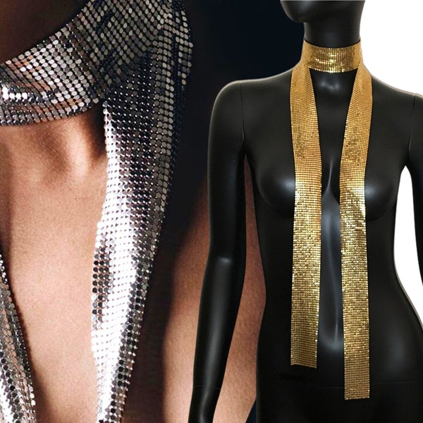 Metallic Tassel Skinny Scarf main image 1