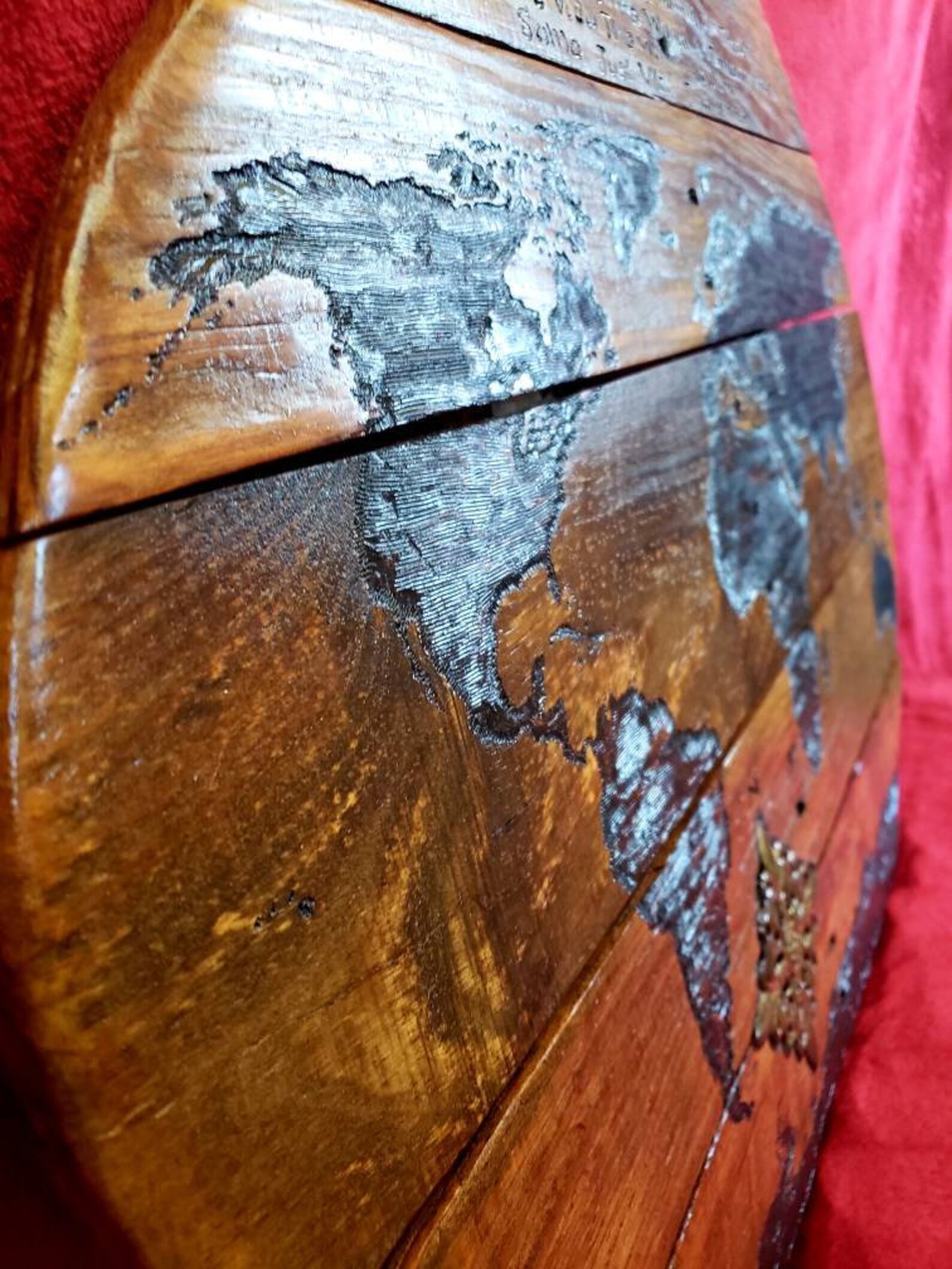 Rustic burned Map of the World Etsy