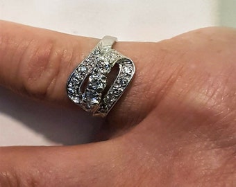14K .40 Ctw Diamond Engagement Ring White Gold.Whitehouse Patented 3.3 Gr Sz6.5