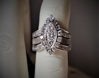 14K .40 Ctw Diamond Engagement Ring White Gold.Whitehouse Patented 3.3 Gr Sz6.5