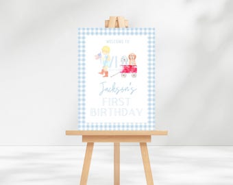 CUSTOM Birthday Welcome Sign, One All American Boy Birthday, One All American Boy Theme