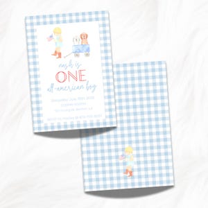 One All American Boy Birthday Invitation, All American Boy Birthday, All American First Birthday, Boy, 4th of July Birthday, Patriotic