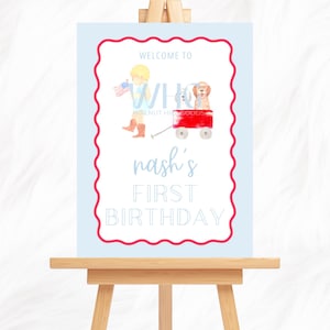 CUSTOM Birthday Welcome Sign, One All American Boy Birthday, One All American Boy Theme
