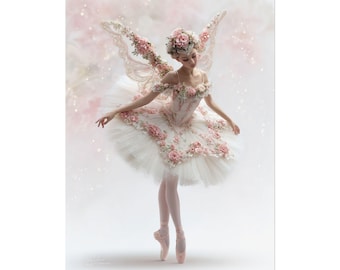 Ballerina Fairy Poster | Rolled Dance Art Print, Ballet Wall Decor
